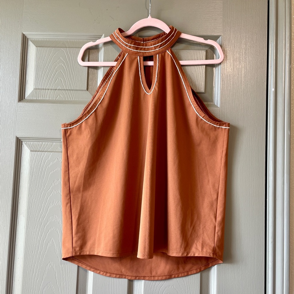 Worthington Halter Keyhole Blouse